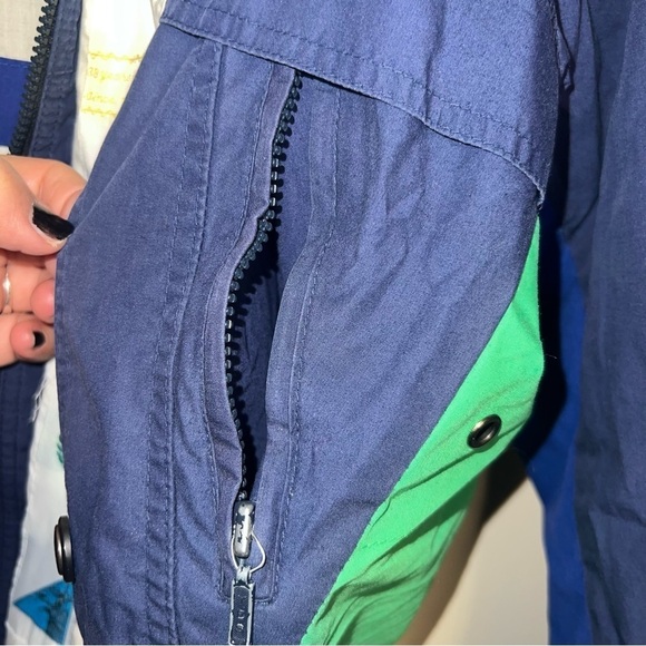 London Fog Vintage Men’s Color Block Jacket Windbreaker With Built In Hood Med - Picture 11 of 15